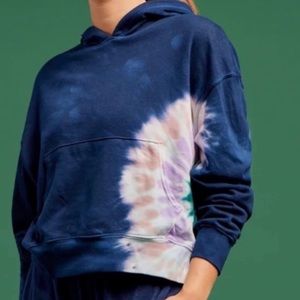 Wildfox French Terry Relaxed Fit Tie Dye Hoodie Sweatshirt Top Womens Med